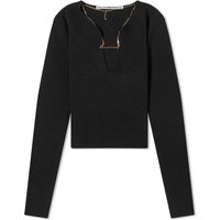 Tričko Alexander Wang V-Neck Logo Necklace Top Čierna | 1KC1241006-001, 1