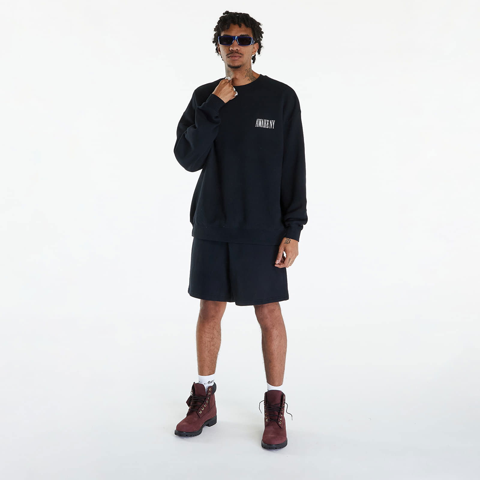 Spire Logo Embroidered Sweatshort Black