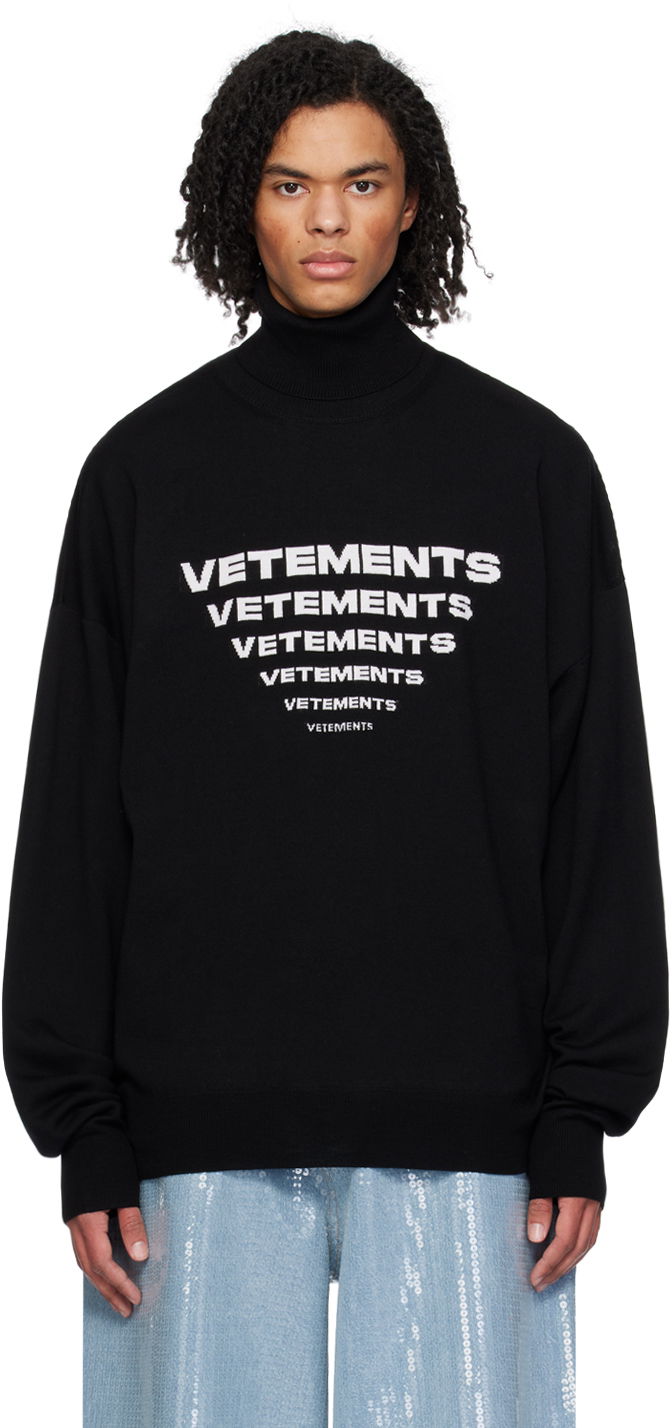 Sveter VETEMENTS Jacquard Sweater Čierna | UE64KN600B