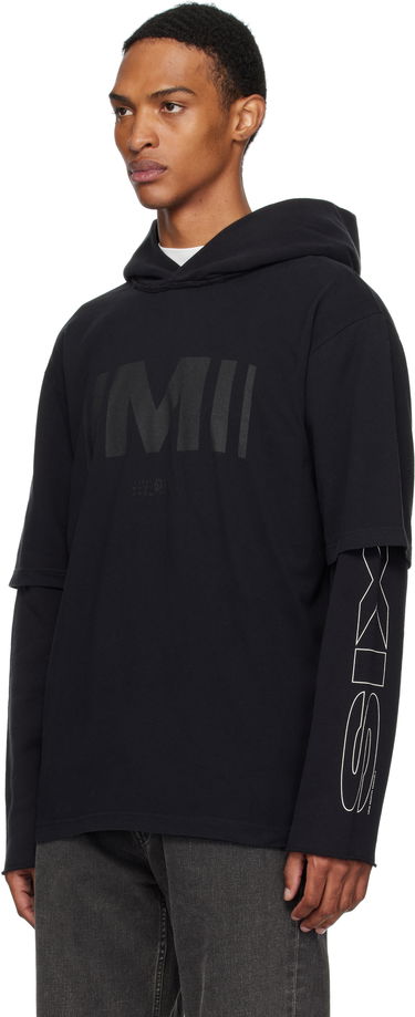 Mikina Maison Margiela MM6 Maison Margiela Printed Layered Hoodie Čierna | SH0GU0032 M20050, 3