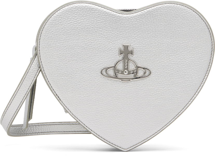 Taška cez rameno Vivienne Westwood Louise Heart Crossbody Bag Metalická | 4803001KW-S000D-