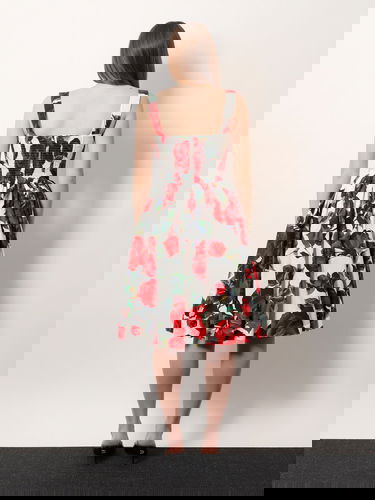 Šaty Dolce & Gabbana Dolce & Gabbana Rose Print Fit-and-Flare Dress Rôznofarebný | F6ADLTHS5S2HA5KQ, 2