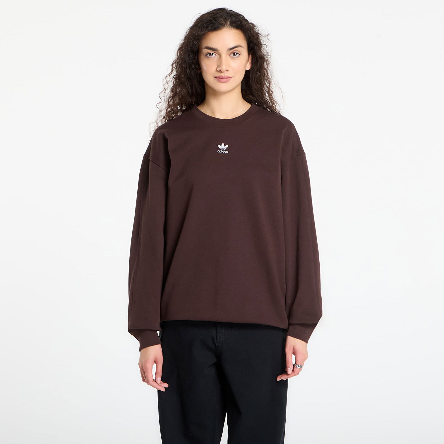 Mikina adidas Originals Essentials Oversized French Terry Sweatshirt Hnedá | KD9120, 0