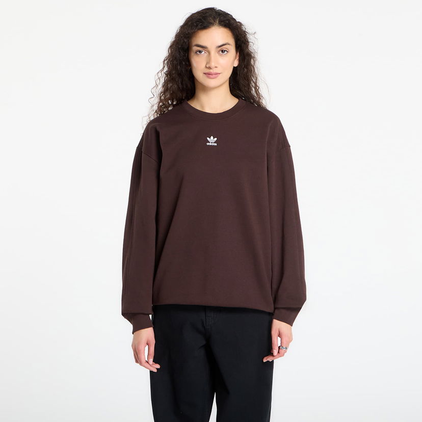 Mikina adidas Originals Essentials Oversized French Terry Sweatshirt Hnedá | KD9120