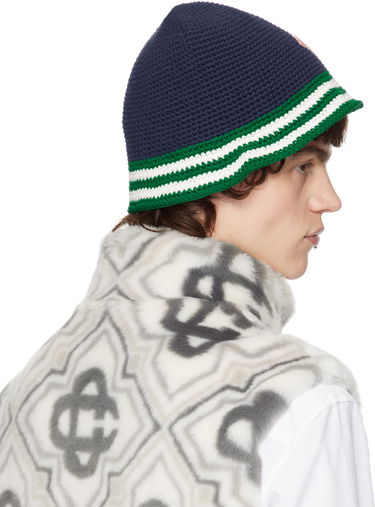 Klobúk Casablanca Casablanca Stripe Crochet Bucket Hat Modrá | APS25-HAT-075-01, 4