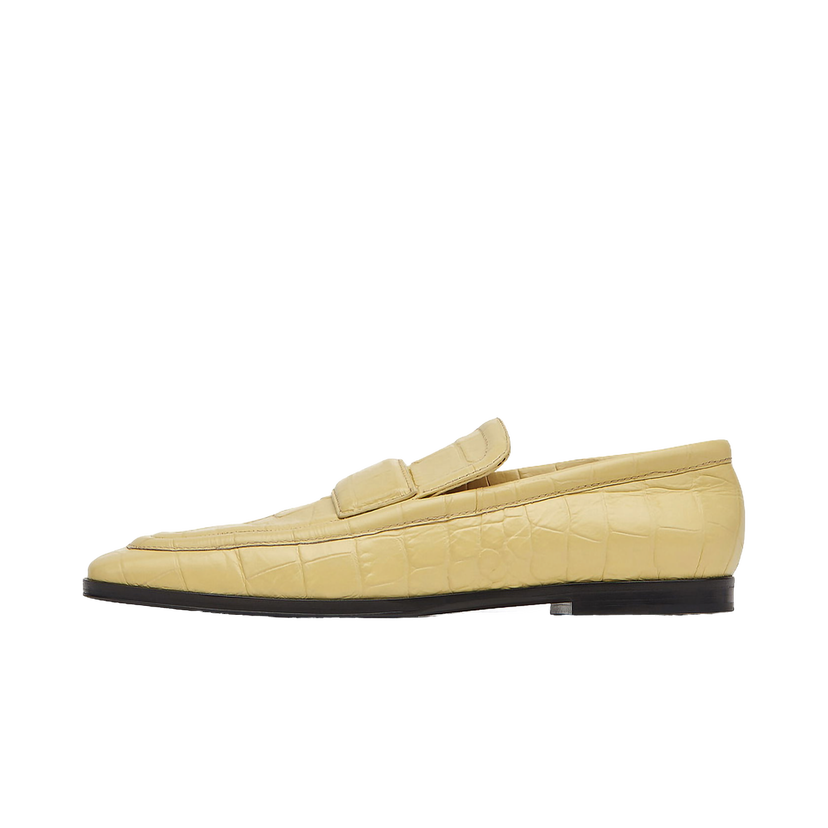 Tenisky a topánky Bottega Veneta Croc-Effect Leather Loafers Žltá | 651365V0G809311
