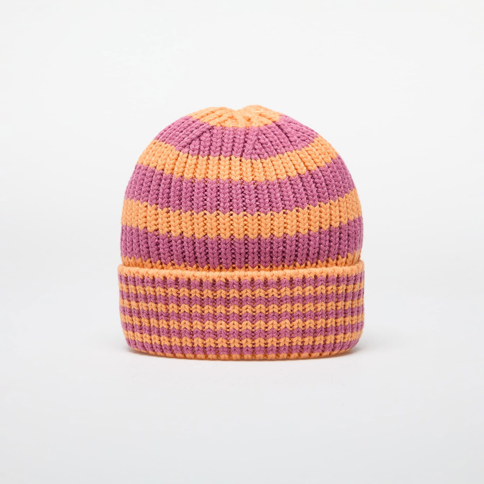 Hat Knit Medium Stripe Beanie Orange Glaze Universal