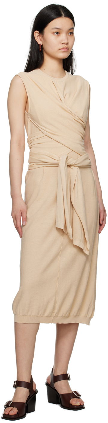 Šaty LEMAIRE Midi Dress With Knot Béžová | DR1022 LK116, 3