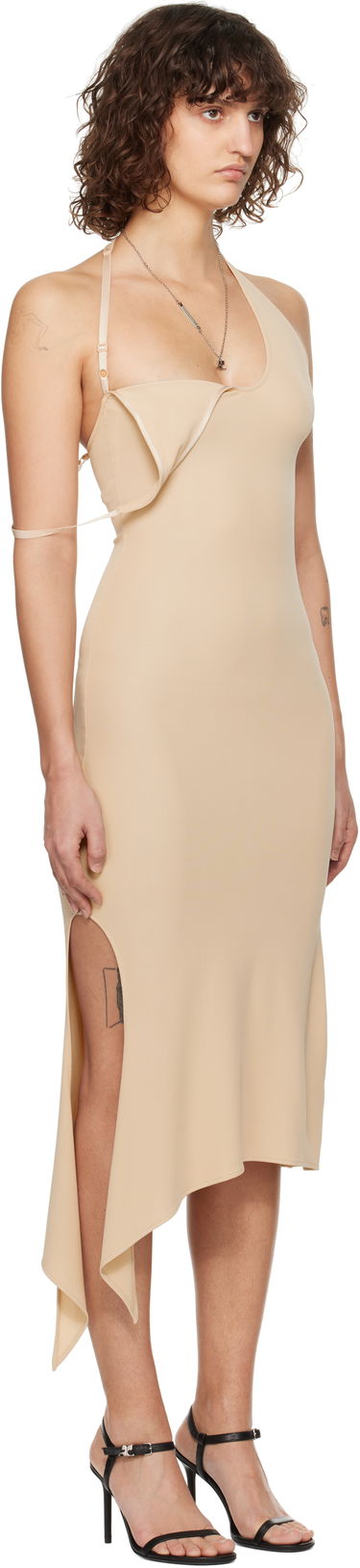 Šaty Courrèges Courrèges Undressed Jersey Maxi Dress Béžová | 125JRO480JS0145, 1