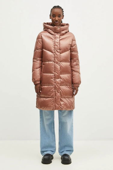 Prešívaná bunda WOOLRICH Long Puffer Jacket With Hood Hnedá | CFWWOU0926FRUT3085.UT30, 0