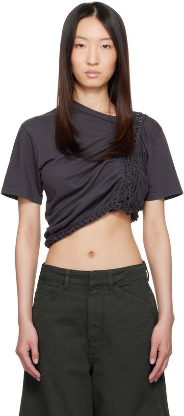 Crop Top Collina Strada Collina Strada Clover Cropped T-Shirt Šedá | XX3042, 0