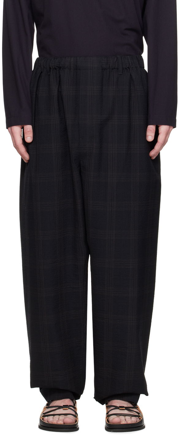 Nohavice LEMAIRE Lemaire Relaxed Plaid Trousers Čierna | PA1047 LF1256, 0