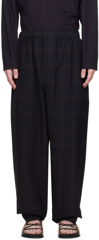 Nohavice LEMAIRE Lemaire Relaxed Plaid Trousers Čierna | PA1047 LF1256, 0