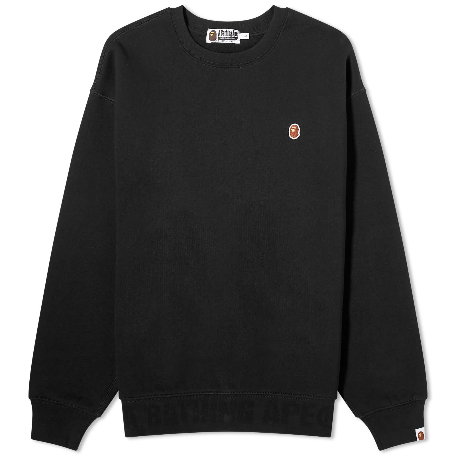 A Bathing Ape Ape Head One Point Crewneck Black