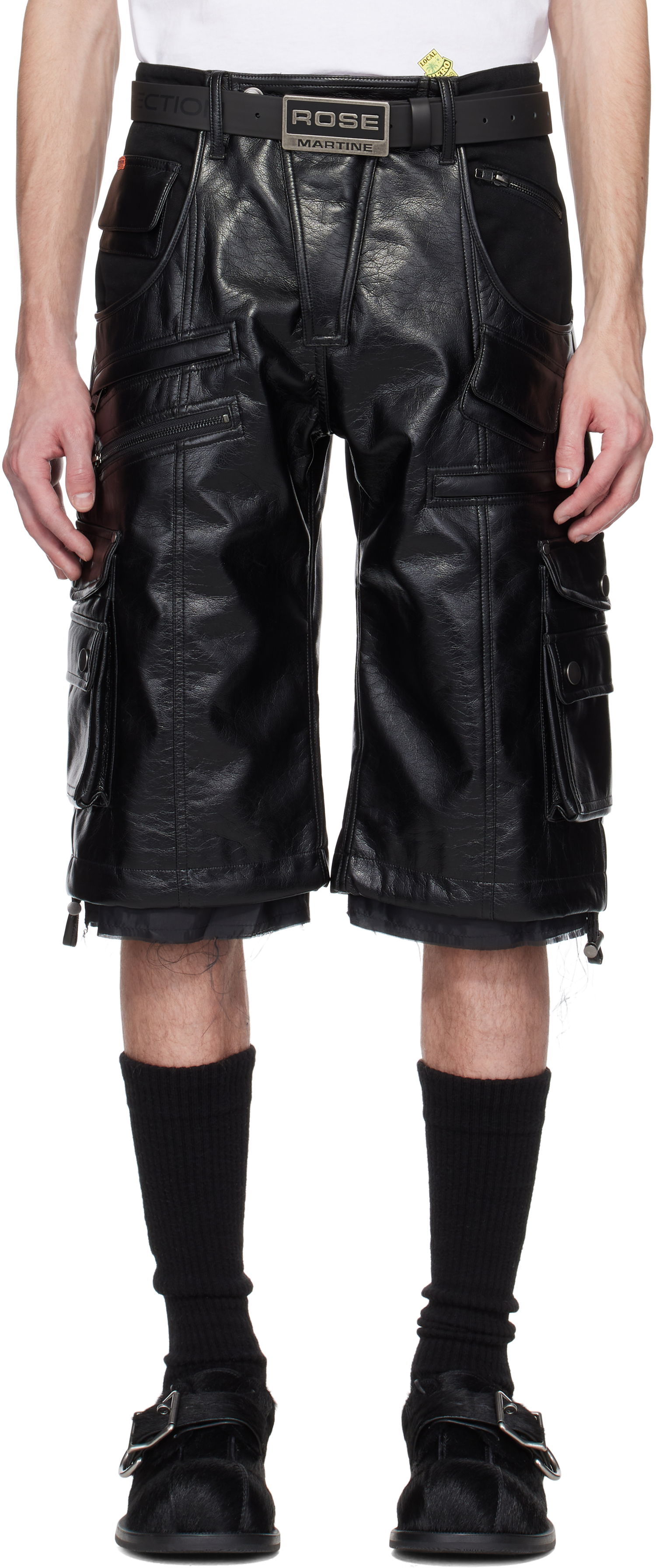 Šortky Martine Rose Martine Rose Faux-Leather Utility Shorts Čierna | 540LP02001, 0