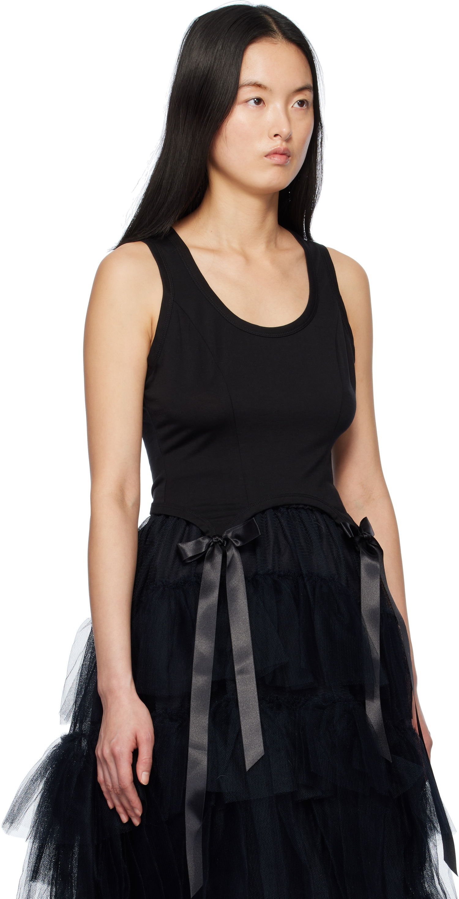 Tielko Simone Rocha Simone Rocha Bow Tail Tank Top Čierna | 5222 0571, 1