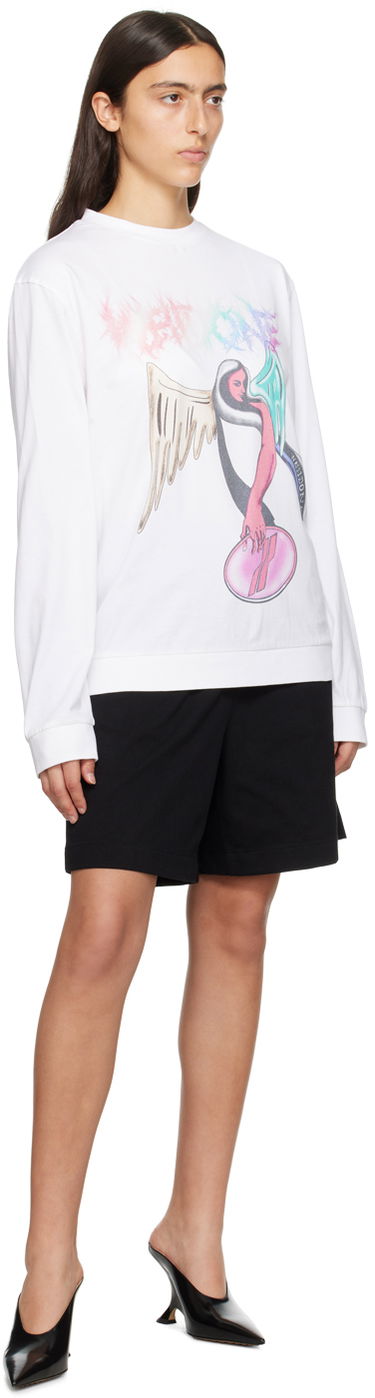 Mikina We11done We11done Angel Graphic Sweatshirt Biela | WD-TS3-23-785-U-WH, 3