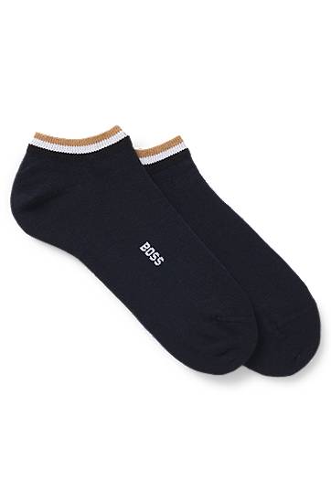 Ponožky BOSS Two-Pack of Ankle Socks with Signature Stripes Navy | 50503506, 0