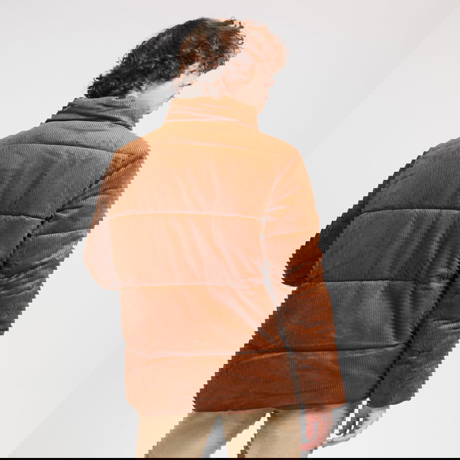 Prešívaná bunda Urban Classics Boxy Corduroy Puffer Jacket Hnedá | TB3811 brown, 1