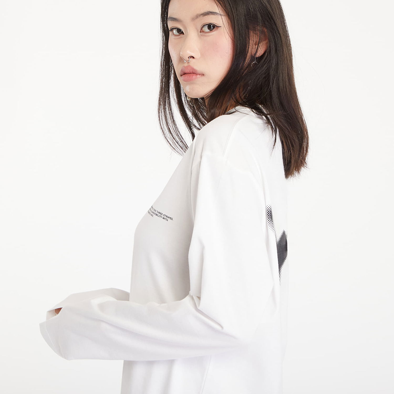 Tričko Y-3 Logo Long Sleeve Tee UNISEX Core White Biela | JE9279, 1