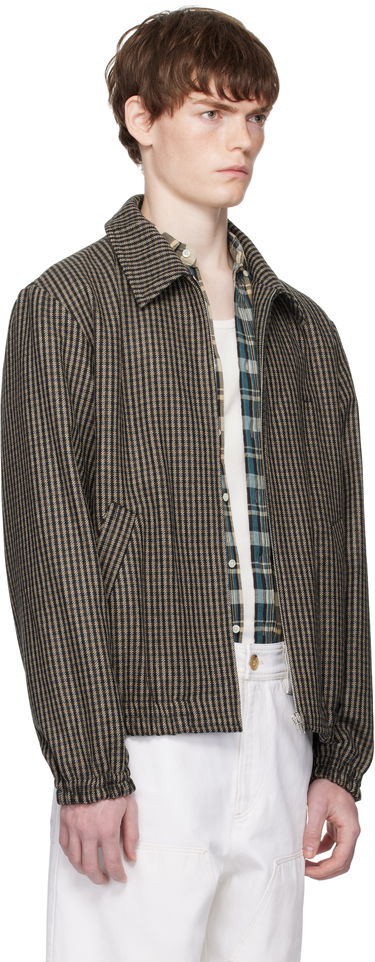 Bunda A.P.C. A.P.C. Gilbert Houndstooth Zip Jacket Hnedá | WOASP-M32018, 1