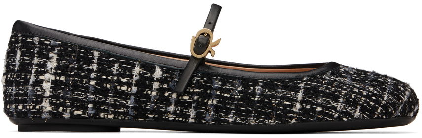 Tenisky a topánky Gianvito Rossi Carla Tweed Ballerina Flats Čierna | G22223-05GOM-BCP, 0