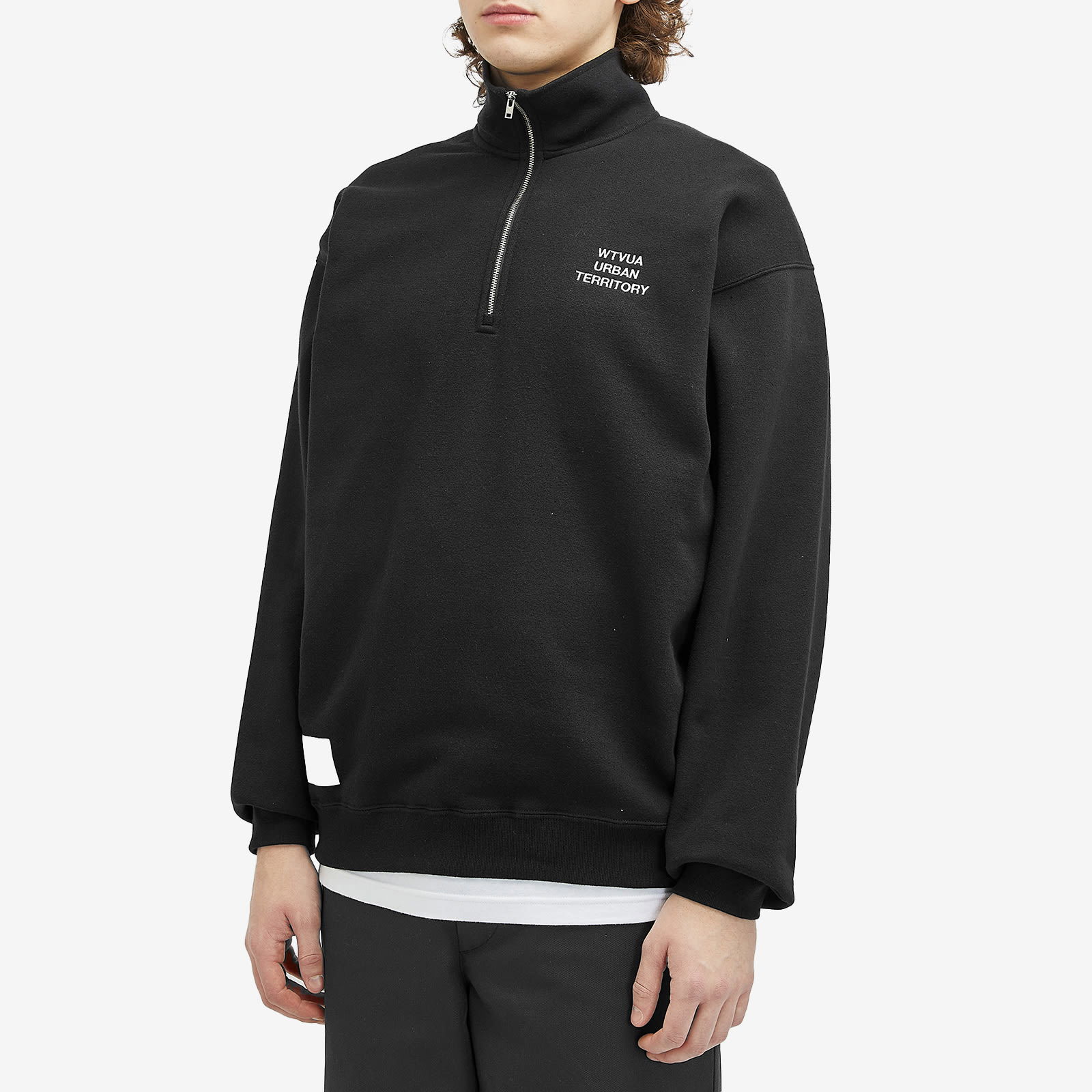 Embroidered Half Zip Sweatshirt