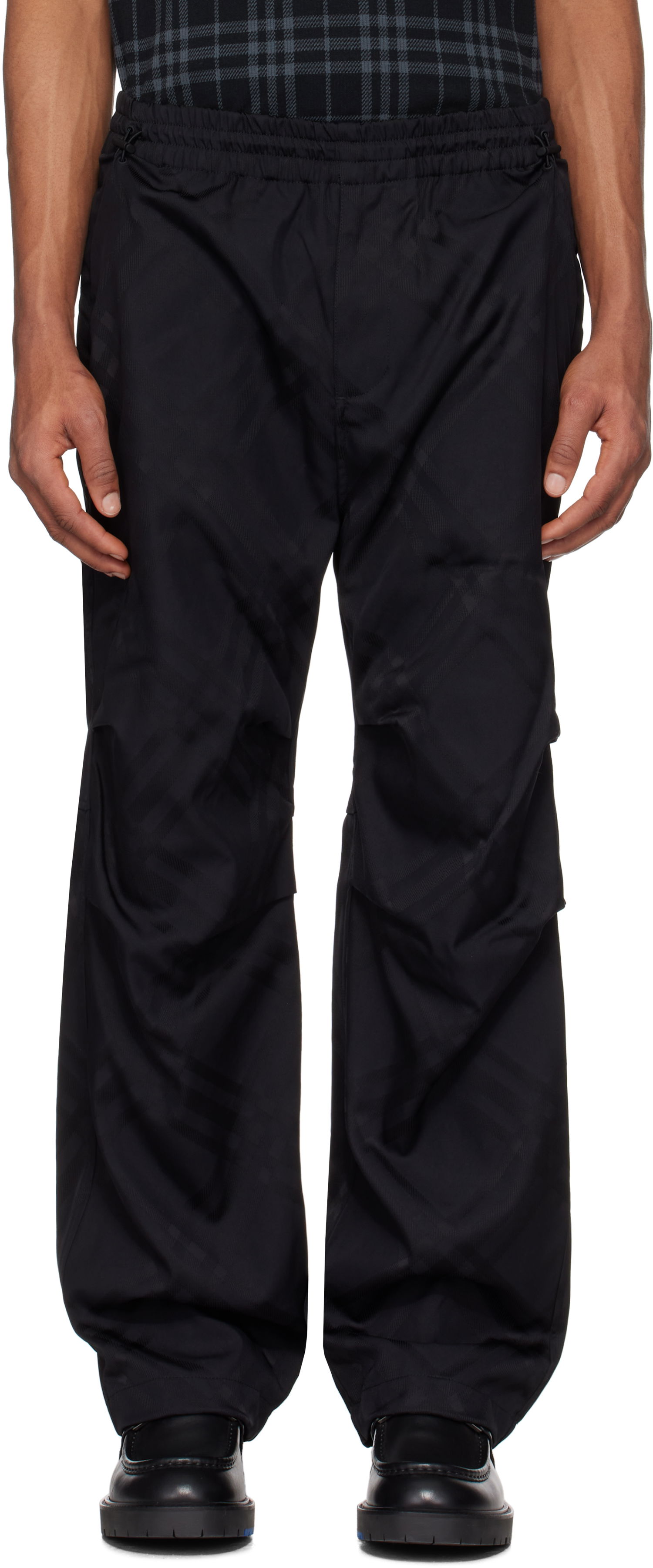 Cargo nohavice Burberry Burberry Check Nylon Track Pants Čierna | 8103963, 0