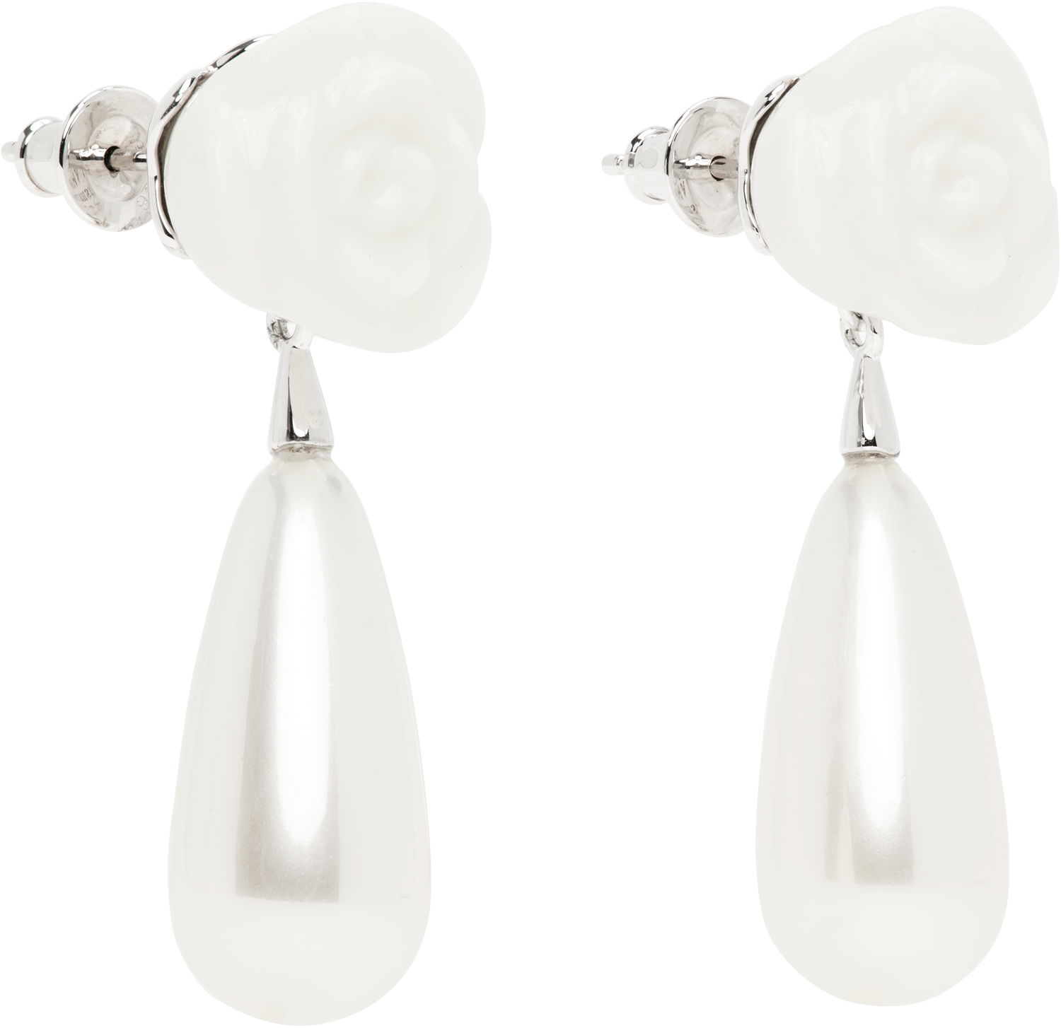 Náušnice SHUSHU/TONG SHUSHU/TONG YVMIN Edition Rose Faux-Pearl Earrings Biela | 25304WHT00DN2, 1