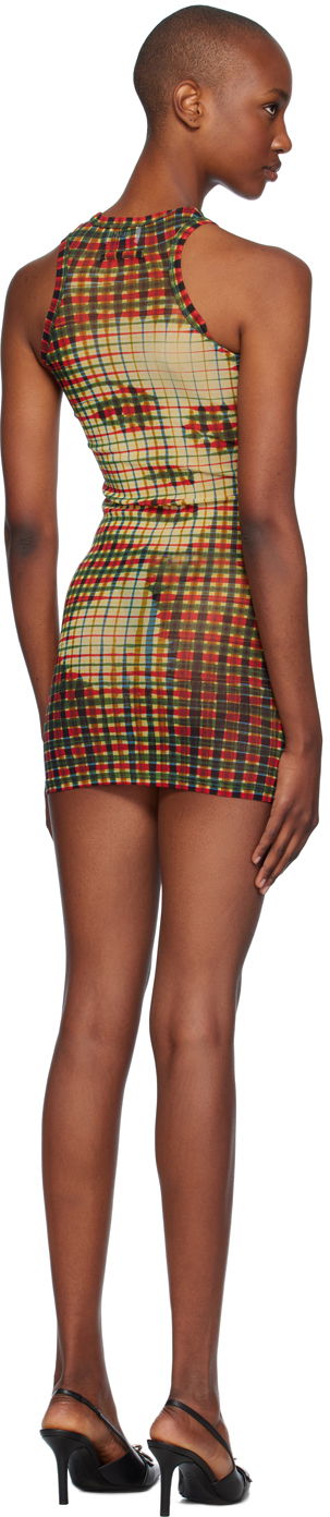 Jean Paul Gaultier Tartan Face Print Mini Dress