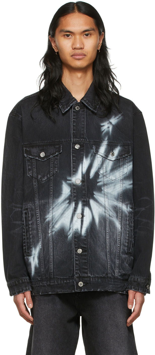 Bunda We11done We11done Graphic Print Denim Jacket Čierna | WD-DJ1-22-356-U-WB, 0