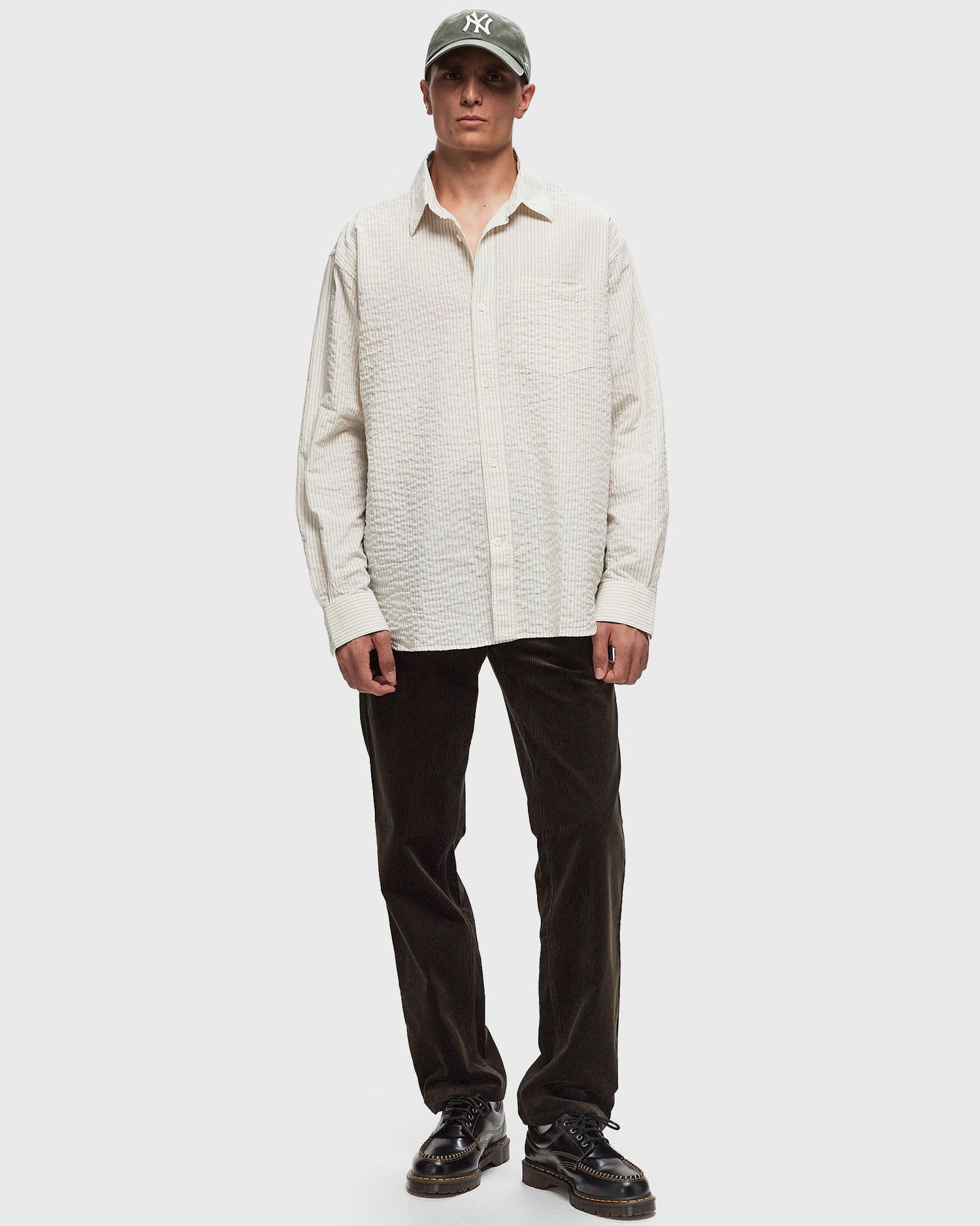 Košeľa NORSE PROJECTS Mo Oversized Striped Shirt Béžová | N40-0810-0957, 1
