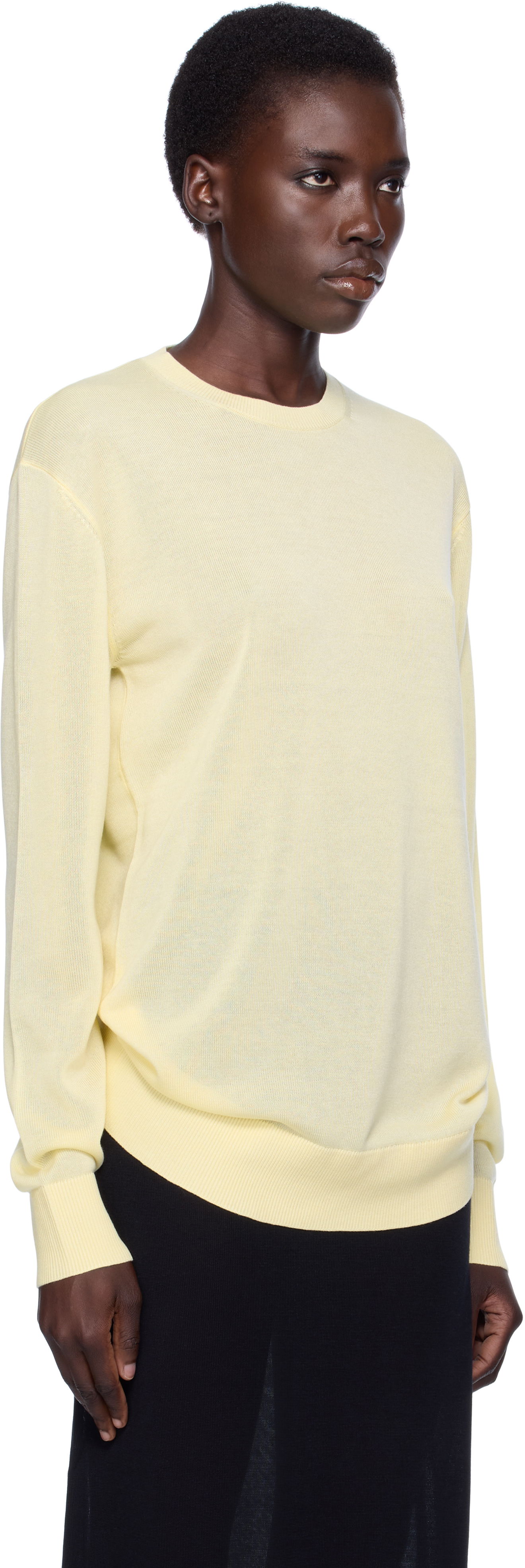 Tričko TOTEME TOTEME Knit Long Sleeve Tee Žltá | 253-WRT0604-YA0079, 1