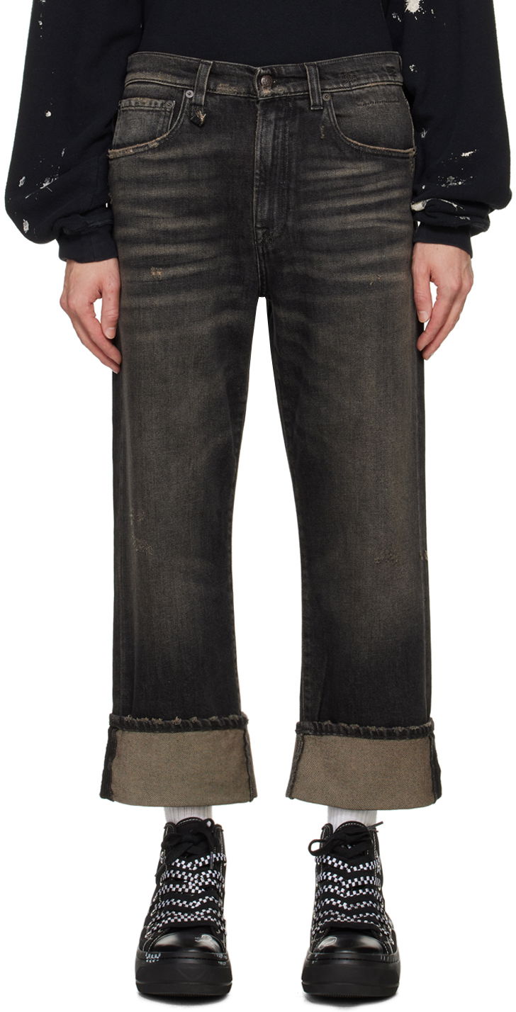 Džínsy R13 R13 Cuffed X-Boyfriend Jeans Čierna | R13MD111-D152C, 0
