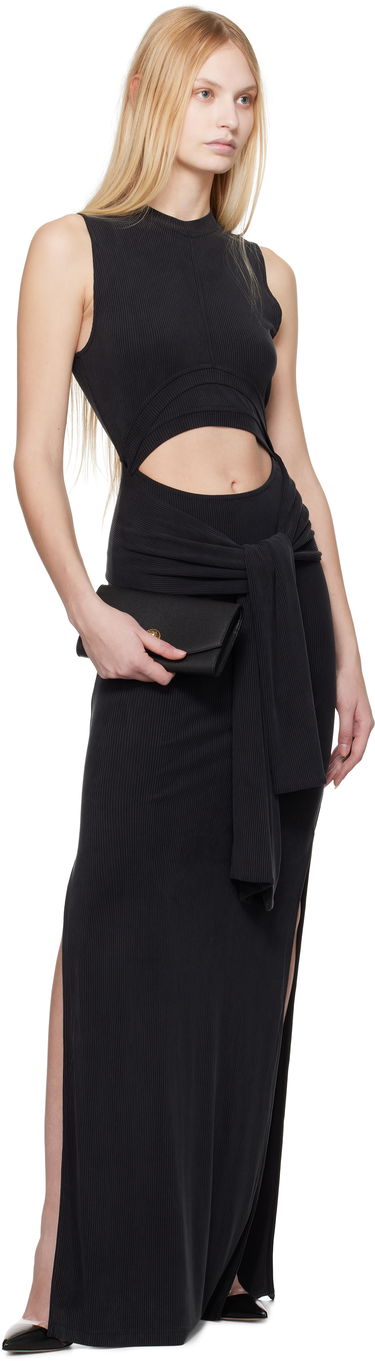 Šaty Balmain Balmain Knotted Cutout Maxi Dress Čierna | EF1RO125JJ76, 3