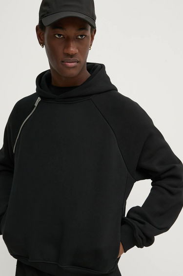 Mikina HELIOT EMIL Zippered Detail Hoodie Čierna | HE.M.08.055.BLK01, 4
