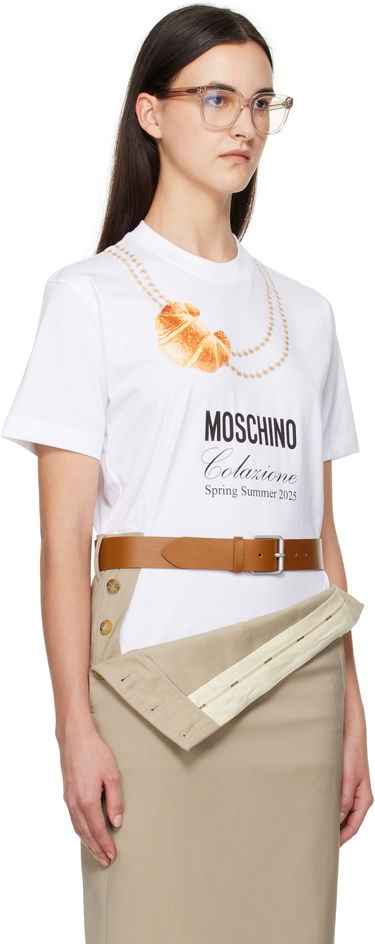 Tričko Moschino Moschino Breakfast Graphic T-Shirt Biela | A070305411001, 1