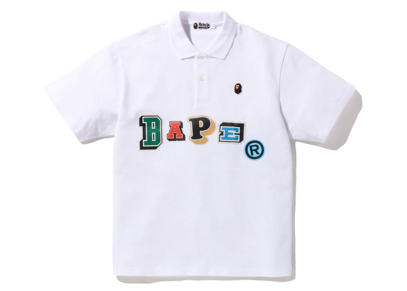 Polo tričko BAPE Multi Fonts Relaxed Fit Polo Tee Biela | 1I30-112-001, 0