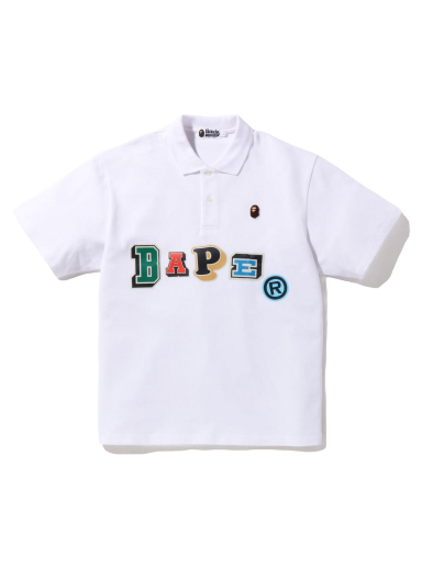 Polo tričko BAPE Multi Fonts Relaxed Fit Polo Tee Biela | 1I30-112-001