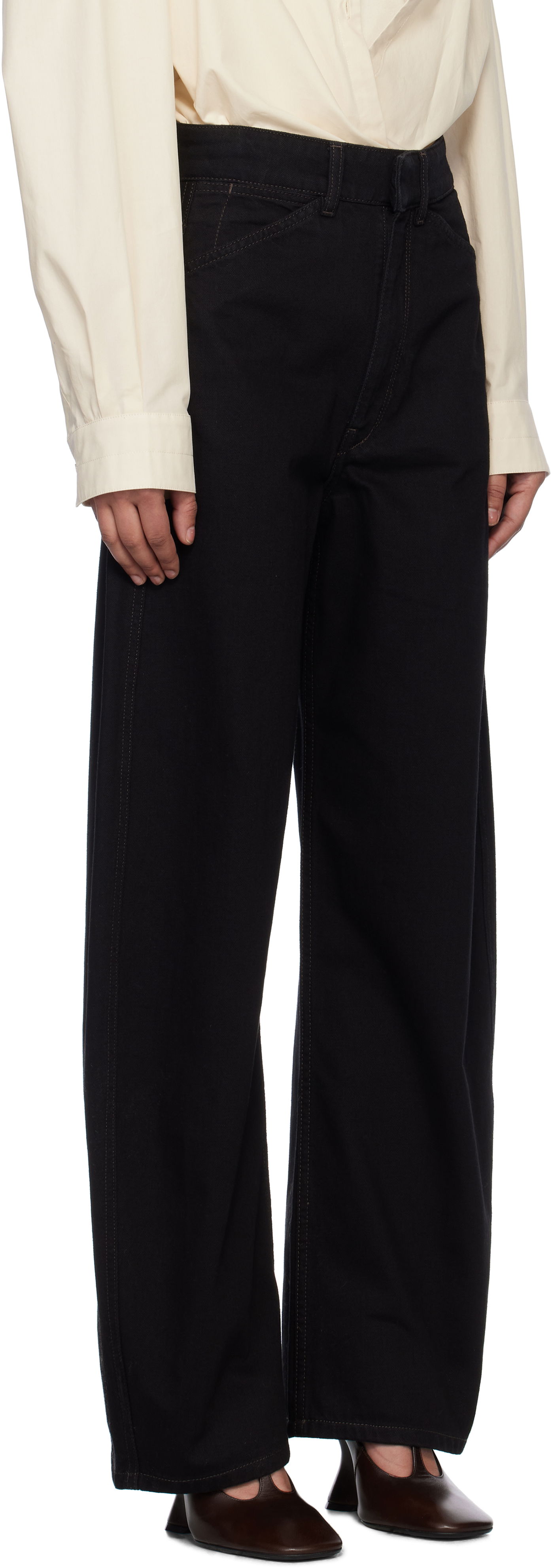 Džínsy LEMAIRE Lemaire High Waisted Curved Jeans Čierna | PA1052 LD1031, 1
