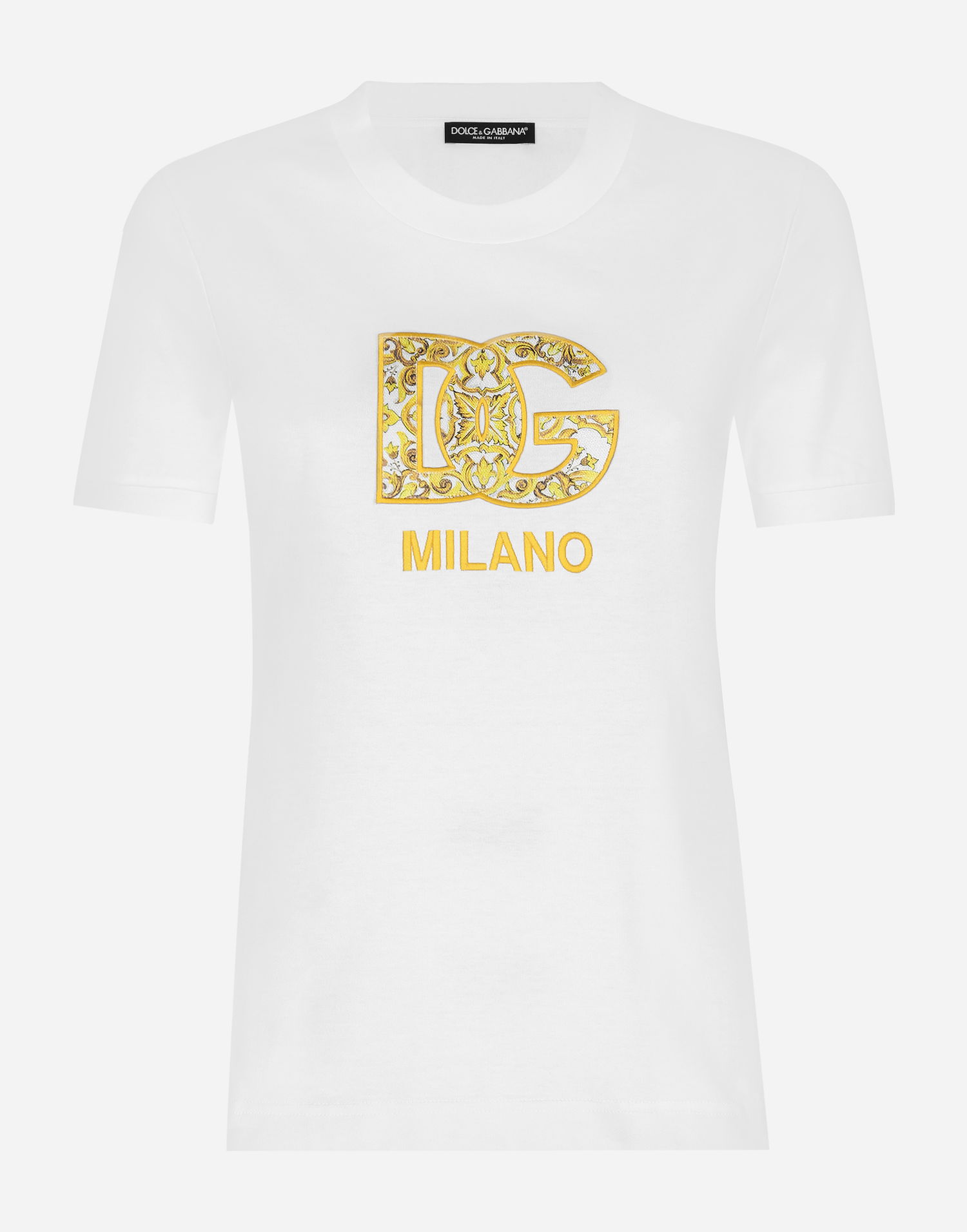 Tričko Dolce & Gabbana Cotton Jersey T-shirt With Print Logo Biela | F8N08ZGDBVXS8402, 0