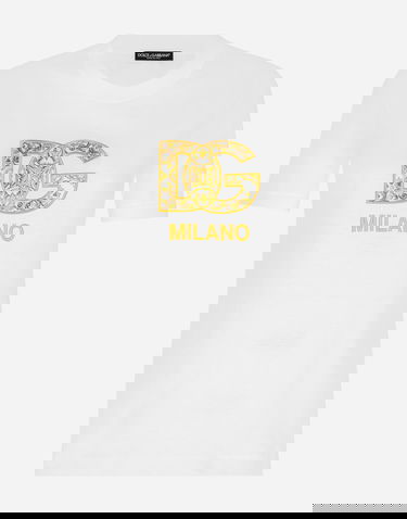 Tričko Dolce & Gabbana Cotton Jersey T-shirt With Print Logo Biela | F8N08ZGDBVXS8402, 0