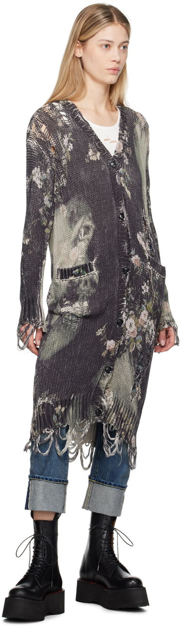 Sveter R13 R13 Distressed Floral Long Cardigan Rôznofarebný | R13WY102-Y165A, 3