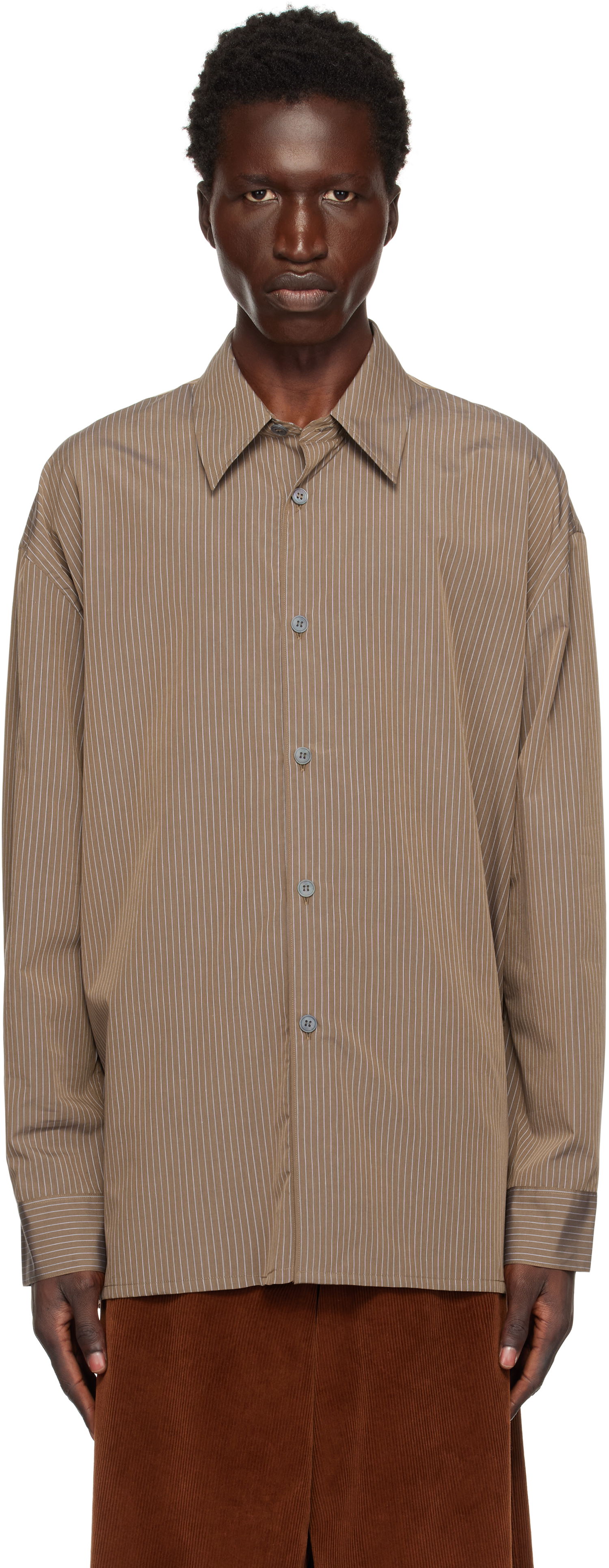 Košeľa Studio Nicholson Studio Nicholson Pinstripe Shirt Hnedá | STRIKE SNM - 1164, 0