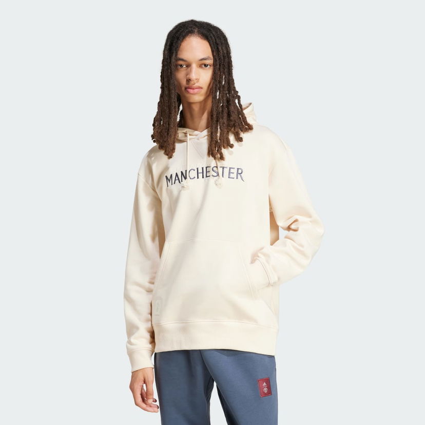 Mikina adidas Performance Manchester United Seasonal Hoodie Béžová | IT4175