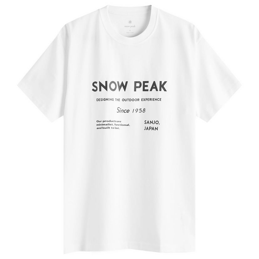 Tričko Snow Peak Typography Logo T-Shirt Biela | TS-24AU101-WHT