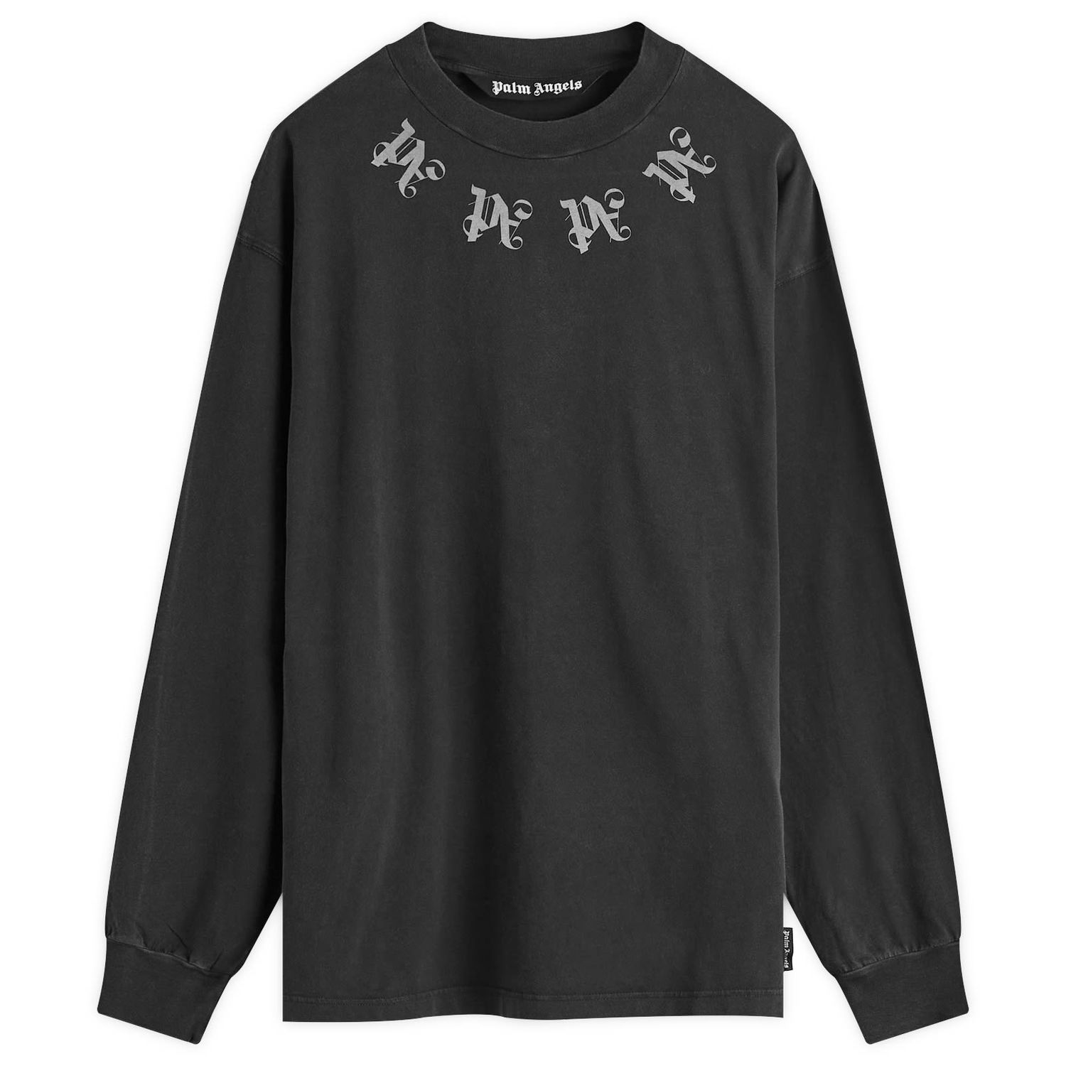 Tričko Palm Angels Statement Monogram Long Sleeve Tee Čierna | PMAB002F24JER0011009, 0