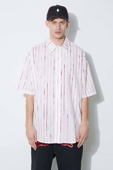 Košeľa Marcelo Burlon Oversized Shirt With Print Biela | CMGG004S24FAB0010128, 0