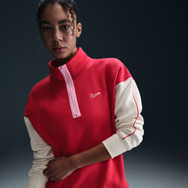 Mikina Nike Nike Sportswear Fleece Quarter-Zip Top Červená | IF8425-671, 0