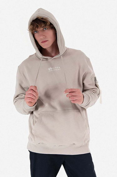 Mikina Alpha Industries Hoodie With Application Šedá | 118350.627, 0